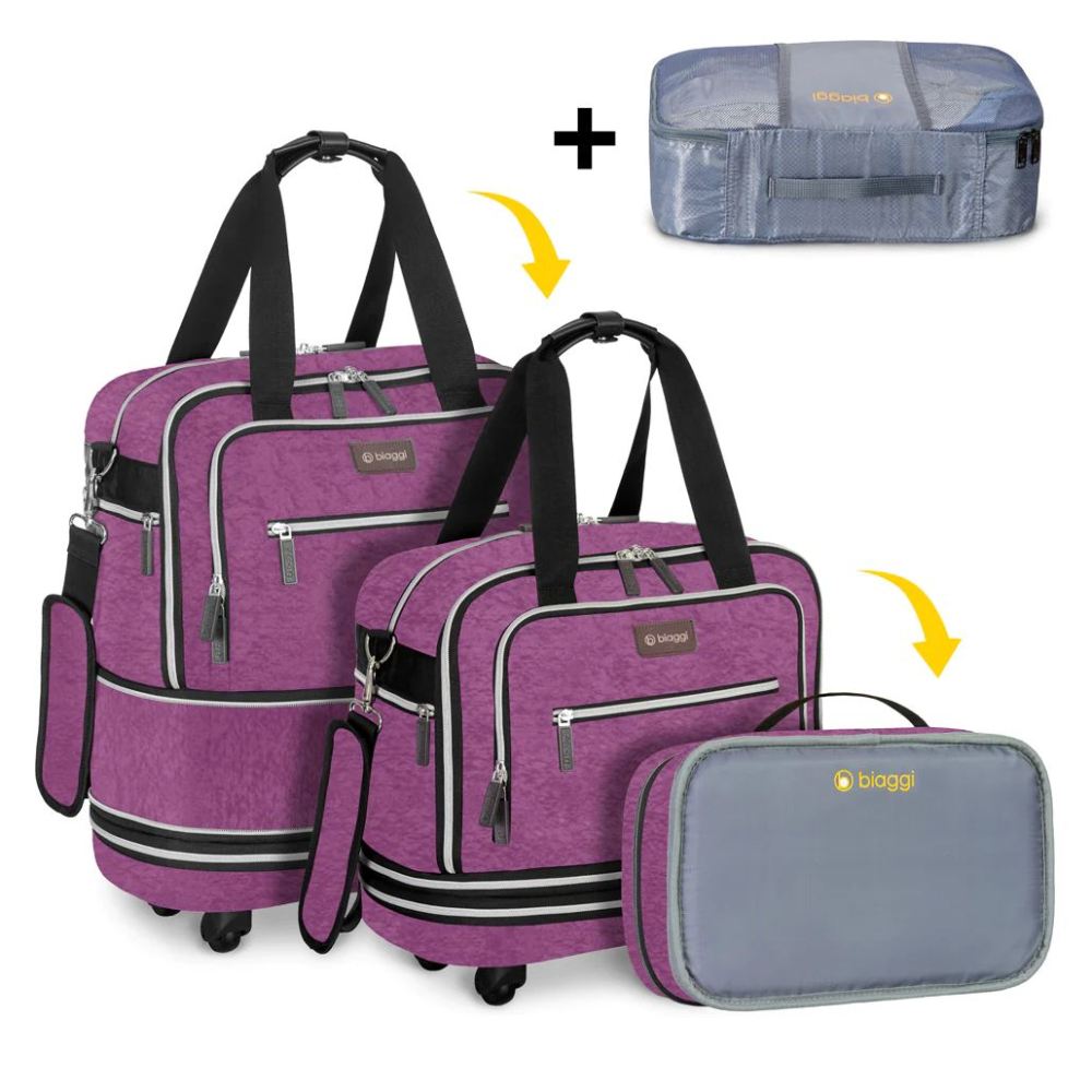 ZIPSAK BOOST! UNDERSEATER EXPANDS TO CARRY-ON-Purple | Biaggi