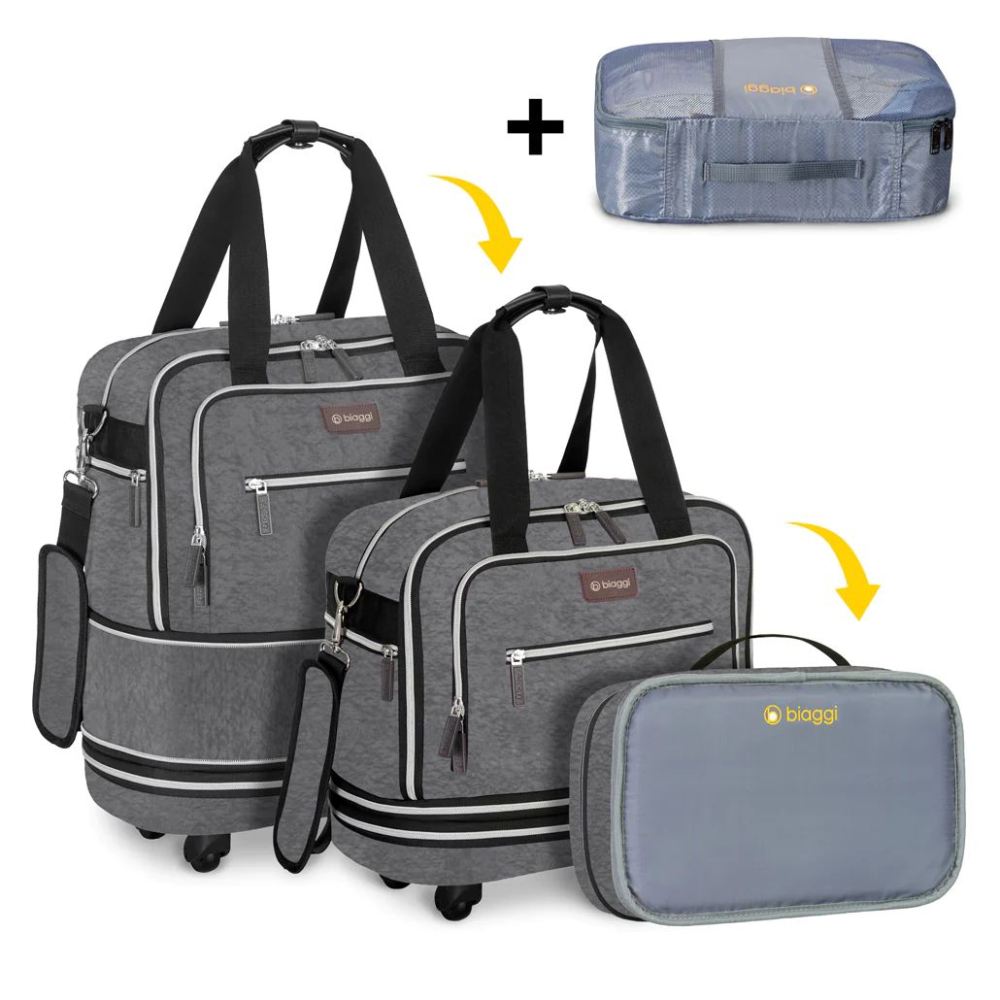 ZIPSAK BOOST! UNDERSEATER EXPANDS TO CARRY-ON-Grey | Biaggi
